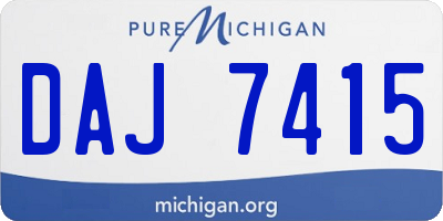 MI license plate DAJ7415