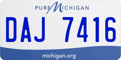 MI license plate DAJ7416