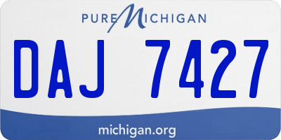MI license plate DAJ7427