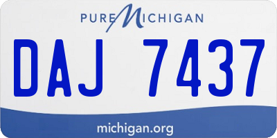 MI license plate DAJ7437