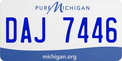 MI license plate DAJ7446