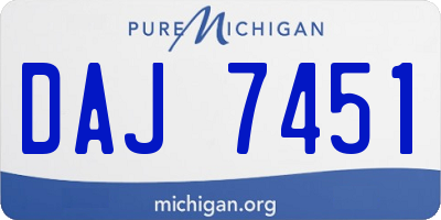 MI license plate DAJ7451