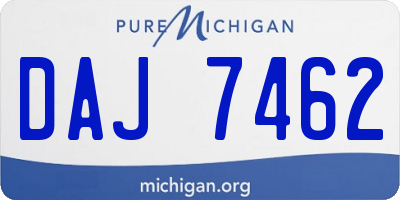 MI license plate DAJ7462