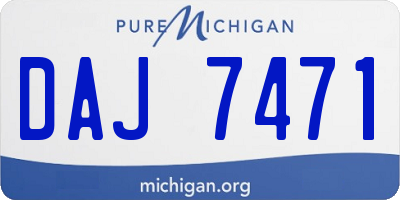 MI license plate DAJ7471