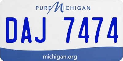 MI license plate DAJ7474
