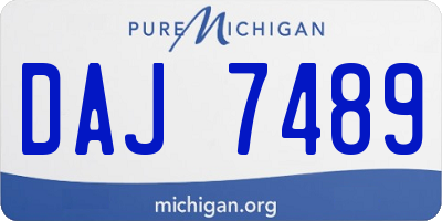 MI license plate DAJ7489