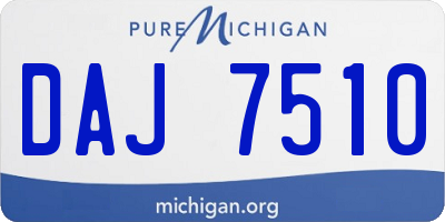 MI license plate DAJ7510