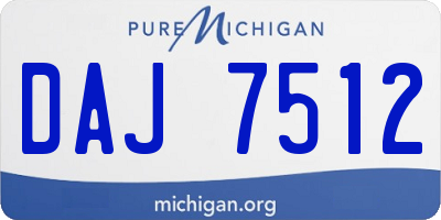MI license plate DAJ7512