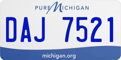 MI license plate DAJ7521