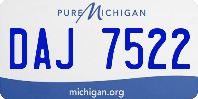 MI license plate DAJ7522