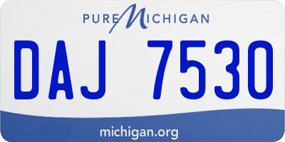 MI license plate DAJ7530