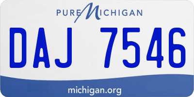 MI license plate DAJ7546