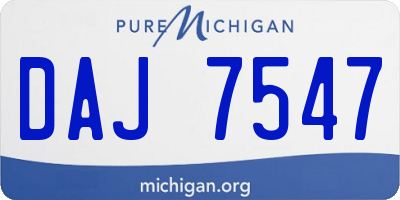 MI license plate DAJ7547