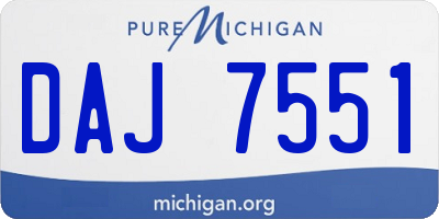 MI license plate DAJ7551