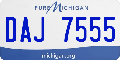 MI license plate DAJ7555