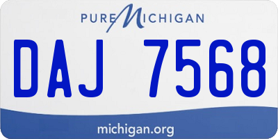 MI license plate DAJ7568
