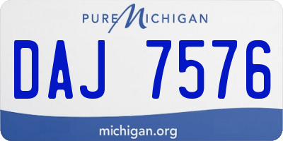 MI license plate DAJ7576