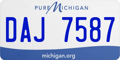 MI license plate DAJ7587