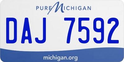 MI license plate DAJ7592