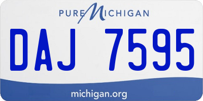MI license plate DAJ7595