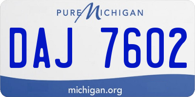 MI license plate DAJ7602
