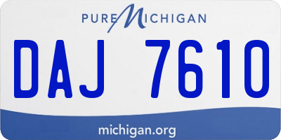 MI license plate DAJ7610