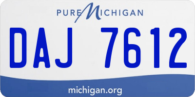 MI license plate DAJ7612