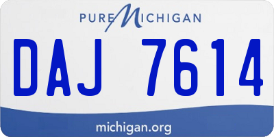 MI license plate DAJ7614