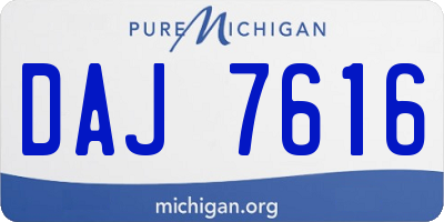 MI license plate DAJ7616