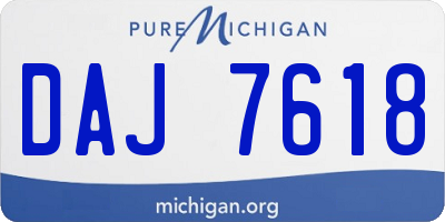 MI license plate DAJ7618