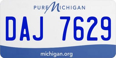 MI license plate DAJ7629