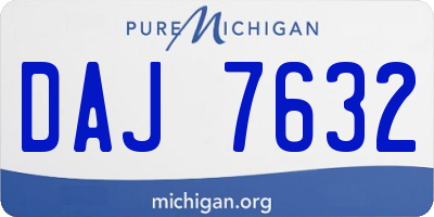 MI license plate DAJ7632