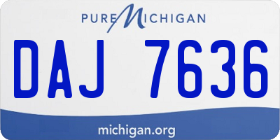 MI license plate DAJ7636