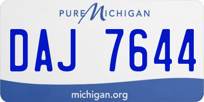 MI license plate DAJ7644