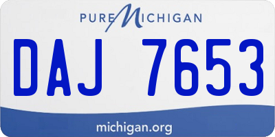 MI license plate DAJ7653