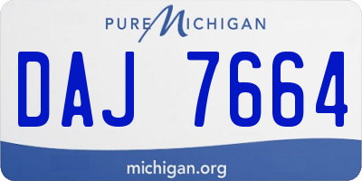 MI license plate DAJ7664