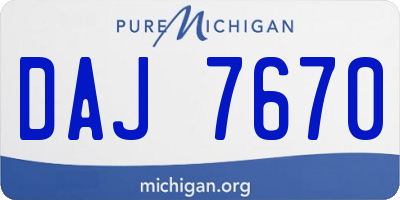 MI license plate DAJ7670