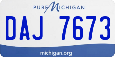 MI license plate DAJ7673