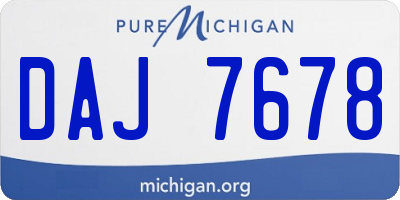 MI license plate DAJ7678