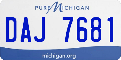 MI license plate DAJ7681