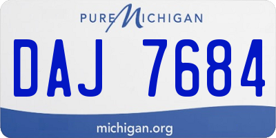 MI license plate DAJ7684