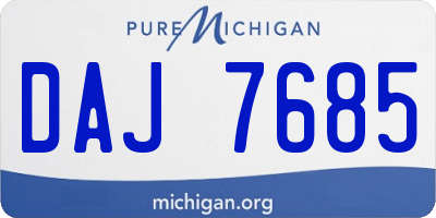 MI license plate DAJ7685
