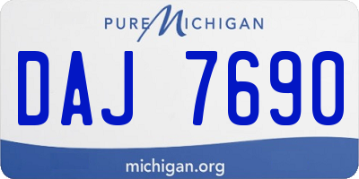 MI license plate DAJ7690