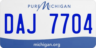 MI license plate DAJ7704