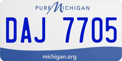MI license plate DAJ7705