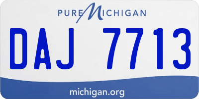 MI license plate DAJ7713