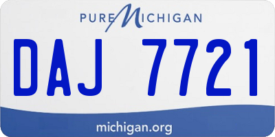 MI license plate DAJ7721