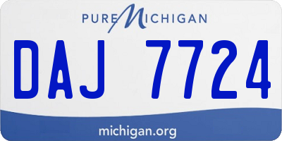 MI license plate DAJ7724