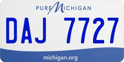MI license plate DAJ7727