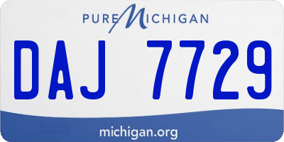 MI license plate DAJ7729